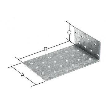 Уголок крепежный анкерный 40х200х40 мм KUL белый цинк
