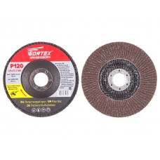 Круг лепестковый 125х22мм P120 конич. WORTEX