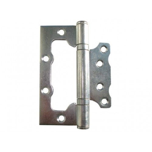 Петля 100 мм универсальная неврезная, белый цинк (50 шт в коробе) (неразъемная) Петля 100 мм универсальная неврезная, белый цинк (50 шт в коробе) (неразъемная)