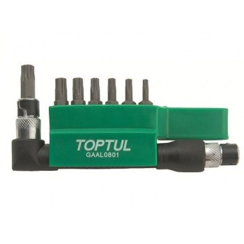 Набор бит “TORX” 1/4″ Т10-Т40 30мм 8шт TOPTUL