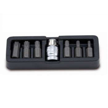 Набор бит “TORX” 1/2″ Т25-Т55 + переходник 1/2″ 7пр. TOPTUL