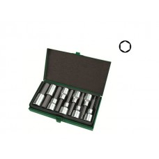 Набор бит шестигр. под головку 1/2″ 9пр. 4-17мм 80мм  TOPTUL