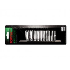Набор головок 1/4″ дюймовые 3/16″-9/16″ 12гр. 10шт на подвесе TOPTUL