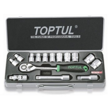 Набор головок 1/2″ 8-24мм 15предм. 6гр. метал.кейс TOPTUL