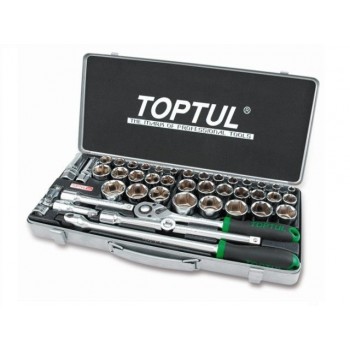 Набор головок 1/2″ 8-32мм 43предм. 6гр. метал.кейс (GCAD4303) (TOPTUL)