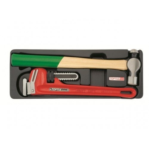 Набор-сет молоток и ключ трубный 14″ 136х364мм TOPTUL Набор-сет молоток и ключ трубный 14″ 136х364мм TOPTUL