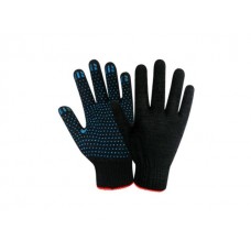 Перчатки х/б с ПВХ “Точка” 10класс (черные) РБ (42гр)