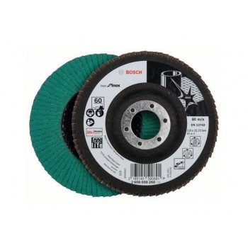 Круг лепестковый 115х22.2 мм K60 плоский BEST FOR INOX BOSCH