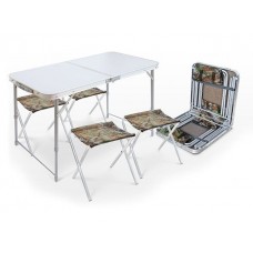 Набор складной стол влагостойкий и 4 стула, NIKA (Складной стол влагостойкий + 4 стула)