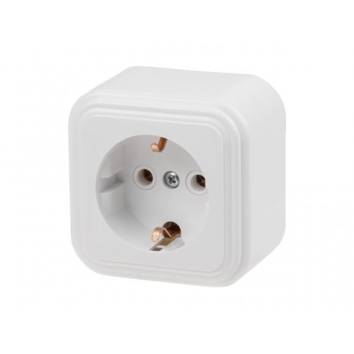 Розетка 1-ая (открытая, с/з) белая, Стандарт, Юпитер (RA16-133-Б) (ЮПИТЕР) Розетка 1-ая (открытая, с/з) белая, Стандарт, Юпитер (RA16-133-Б) (ЮПИТЕР)