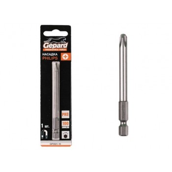 Насадка крестообразная PH2 150мм GEPARD (GP3501-15) (бита Phillips сталь S2 магнитная)