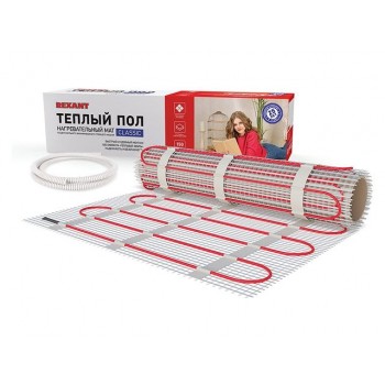 Теплый пол (нагрев. мат)  Classic RNX -6,0-900 (6,0м2, 0,5х12,0м, 900Вт) REXANT (Тёплый пол REXANT Classic RNX -6,0-900 (площадь 6,0 м2 (0,5 х 12,0 м)), 900 Вт,двухжильный с экраном)