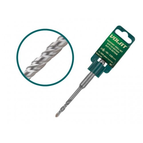 6х50х110 мм бур (сверло) SDS-plus S4 ВОЛАТ (бур по бетону) 6х50х110 мм бур (сверло) SDS-plus S4 ВОЛАТ (бур по бетону)