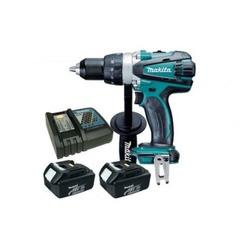 Аккум. дрель-шуруповерт MAKITA LXT DDF 458 RFE в чем. (18.0 В, 2 акк., 3.0 А/ч Li-Ion, 2 скор., 91 Нм, шурупы до 12 мм)