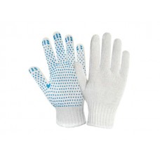 Перчатки х/б с ПВХ “Точка” 7,5класс (белые) РБ (42гр)