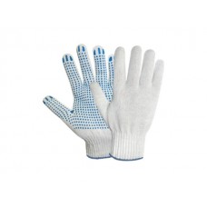 Перчатки х/б с ПВХ “Точка” 10класс (белые) РБ (42гр)