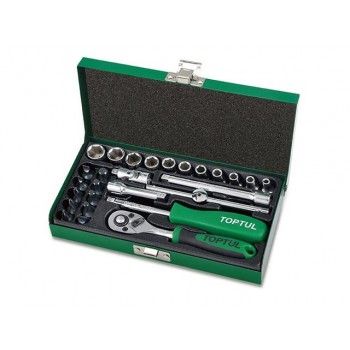 Набор головок 1/4″ 4,5-13мм 27предм. 6гр. TOPTUL