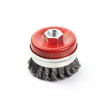 Щетка д/шлиф.маш. “чашка” косич. 100мм усиленная GEPARD (GP0860-100) (M14 в блистере)