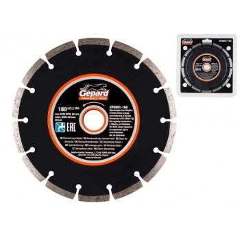 Алмазный круг 180х22 мм универс. сегмент. GEPARD (сухая и мокрая резка)
