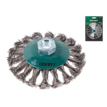 Щетка дисковая косич.100мм/M14 ВОЛАТ (для УШМ шлифмашины болгарки М14 тарелка торцевая крацовка)