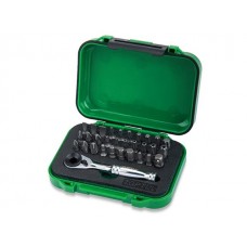 Набор бит 1/4″ 31шт. с трещоткой TOPTUL