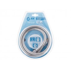 Шланг душевой, SUS/EPDM, 1/2" г-г 150 см, мат., AV Engineering (Гайка цинк, 10 бар)