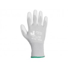 Перчатки нейлон, полиуретановое неполн. покрытие, р.L, белые, Jeta Safety