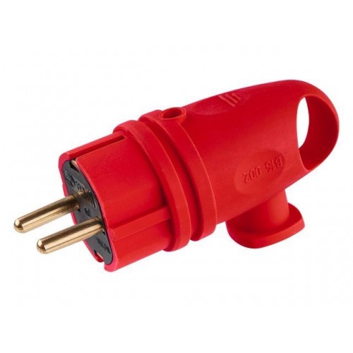 Вилка угловая с ушком (с/з, 16А, 250В) каучук, красная Юпитер (В16-002) (ЮПИТЕР) Вилка угловая с ушком (с/з, 16А, 250В) каучук, красная Юпитер (В16-002) (ЮПИТЕР)