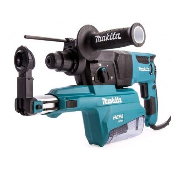 Перфоратор MAKITA HR 2652 в чем. + система пылеудаления (800 Вт, 2.2 Дж, 3 реж., патрон SDS-plus, вес 4.3 кг)