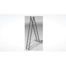 Лестница алюм. 2-х секц. 355/605/368см 2х14 ступ., 16,2кг  NV322 Новая Высота (макс. нагрузка 150кг)