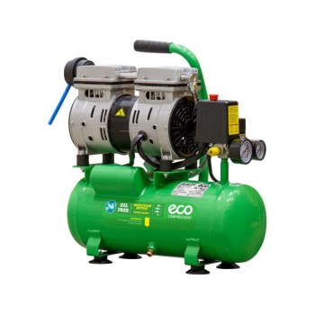 Компрессор ECO AE-10-OF1 (120 л/мин, 8 атм, коаксиальный, безмасляный, ресив. 10 л, 220 В, 0,7 кВт)