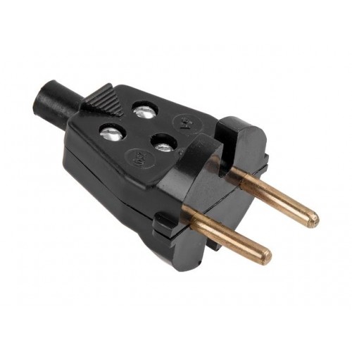 Вилка (б/з, 6А, 250В) чёрная, Юпитер (В6-001) (ЮПИТЕР) Вилка (б/з, 6А, 250В) чёрная, Юпитер (В6-001) (ЮПИТЕР)