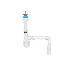 Сифон для умывальника с литым выпуском 64мм, с гибкой трубой 1 1/4", AV Engineering