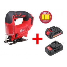 Аккум. лобзик WORTEX CJS 6529 в кор. ALL1 +АКЦИЯ (аккумулятор и зарядное в комплекте) (18.0 В, пропил до 65 мм. Аккум. WORTEX CBL 1820 18.0 В, 2.0 А/ч и з/у FC 2120-1)