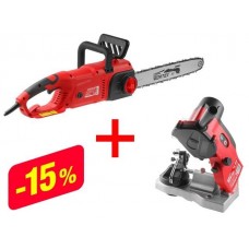 Пила цепная электрическая WORTEX EC 4024-1 шина 40 см (16"), 3/8" LP, 1.3 мм+АКЦИЯ комплект GC109000 (Скидка на комплект 15%      +GC109000011 Станок заточной для цепи WORTEX GC 1090)