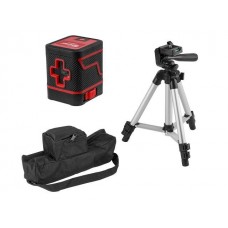 Нивелир лазерный Wortex LL 0210 X со штативом в кор. (проекция: крест с фиксацией, до 15 м, +/- 0,4 мм/м, резьба 1/4″, зеленый луч, штатив 65 см в ком