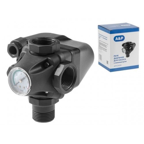 Реле давления для насоса с манометром A&P Реле давления для насоса с манометром A&P
