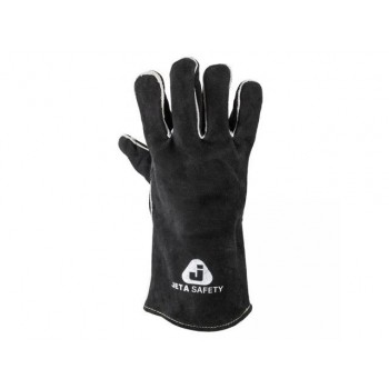 Краги спилковые пятипалые усиленные(на подкладке из х/б и флиса) р-р 11/XXL, JetaSafety (увеличенная ширина раструба (190 мм ± 10 мм)) (JETA SAFETY)