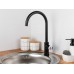 Смеситель для кухни (Lt) D35, серия Rose черный + белый, a-five (J-излив: длина 208 мм, высота 285 мм, поворотный)