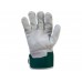 Перчатки спилковые комбинированные, 10/XL, серый/зелёный, Jeta Safety (кожа класса А)