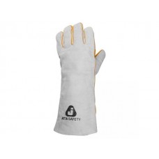 Краги спилковые пятипалые усиленные(на подкладке из х/б и флиса) р-р 10/XL, JetaSafety (с дополнительной накладкой) (JETA SAFETY)