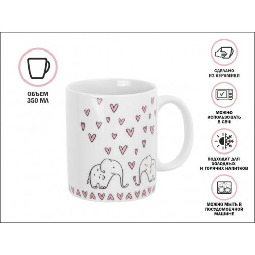 Кружка керамическая, 350 мл., LOVELY ANIMALS-4, PERFECTO LINEA Кружка керамическая, 350 мл., LOVELY ANIMALS-4, PERFECTO LINEA
