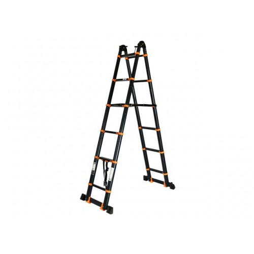 Лестница телескопическая 2-х секц. алюм. 330/660см, 2х8 ступ. 22,8кг BLACK LINE STARTUL (ST9932-066) (усиленное шарнирное соединение, ширина ступени 8см, прорезиненные колеса и доп.стабилизаторы) Лестница телескопическая 2-х секц. алюм. 330/660см, 2х8 ступ. 22,8кг BLACK LINE STARTUL (ST9932-066) (усиленное шарнирное соединение, ширина ступени 8см, прорезиненные колеса и доп.стабилизаторы)