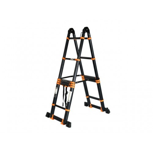 Лестница телескопическая 2-х секц. алюм. 330/660см, 2х8 ступ. 22,8кг BLACK LINE STARTUL (ST9932-066) (усиленное шарнирное соединение, ширина ступени 8см, прорезиненные колеса и доп.стабилизаторы) Лестница телескопическая 2-х секц. алюм. 330/660см, 2х8 ступ. 22,8кг BLACK LINE STARTUL (ST9932-066) (усиленное шарнирное соединение, ширина ступени 8см, прорезиненные колеса и доп.стабилизаторы)