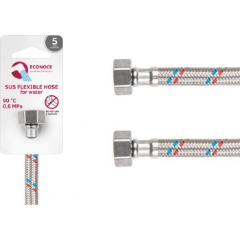 Подводка гибкая, SUS, гайка 1/2" - гайка 1/2" 120см ECONOCE