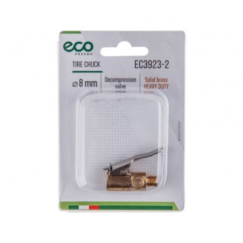 Наконечник для подкачки шин (резьба 8 мм, клапан сброса давления, латунь) ECO