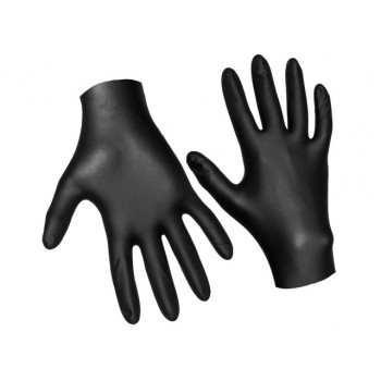 Перчатки нитриловые ультрапрочные, р-р 9/L черные, (уп. 100 шт.), Jeta Safety