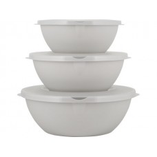 Набор мисок с крышками, 3 шт., Helsinki, пепельный жемчуг, PLAST TEAM