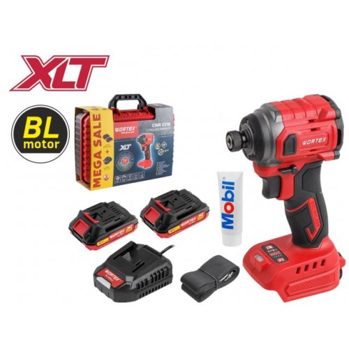 Аккум. ударный гайковерт/винтоверт WORTEX CWR 0218 в чем. XLT 2x2 А*ч, БЕСЩЕТ., 18 В, 220 Н*м (внутр. шестигр. 1/4", вес 0,92 кг) Аккум. ударный гайковерт/винтоверт WORTEX CWR 0218 в чем. XLT 2x2 А*ч, БЕСЩЕТ., 18 В, 220 Н*м (внутр. шестигр. 1/4", вес 0,92 кг)