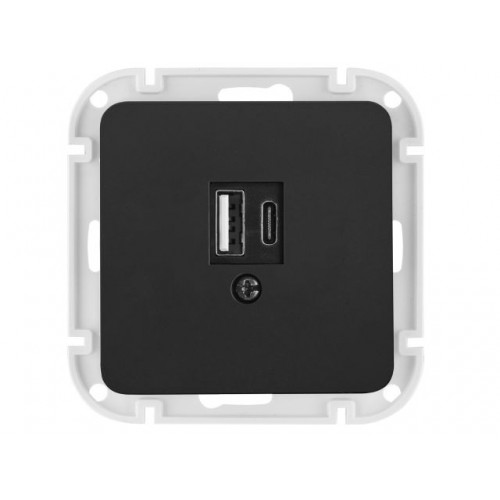 Розетка с двумя USB-разъемами (узел, скрытая) карбон, Astrum Bylectrica Розетка с двумя USB-разъемами (узел, скрытая) карбон, Astrum Bylectrica